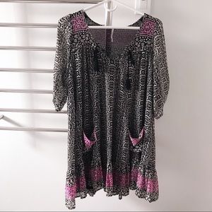 Free People Pattern Dress with Pockets